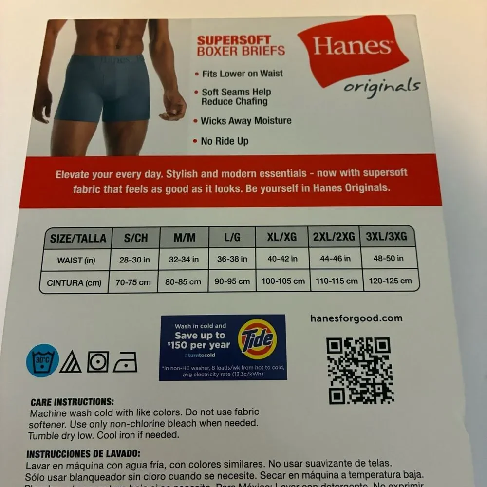 Hanes 2 pack Men's Supersoft Boxer Briefs gray green size Small bamboo New